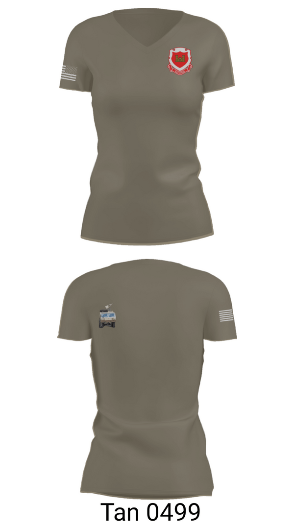 Women's Short Sleeve Vneck Shirt, 185th Engineer Support Company, , Teamtime, Team time, sublimation, custom sports apparel, team uniforms, spirit wear, spiritwear, sports uniforms, custom shirts, team store, custom team store, fundraiser sports, apparel fundraiser