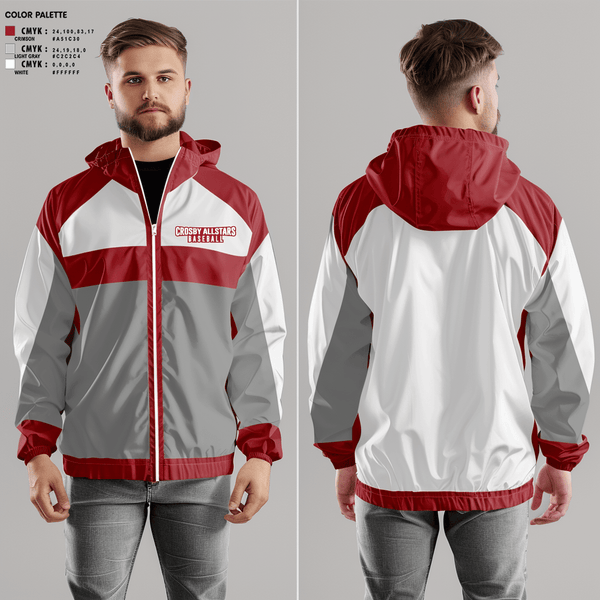 Windbreaker, Crosby Allstars, Baseball, Teamtime, Team time, sublimation, custom sports apparel, team uniforms, spirit wear, spiritwear, sports uniforms, custom shirts, team store, custom team store, fundraiser sports, apparel fundraiser