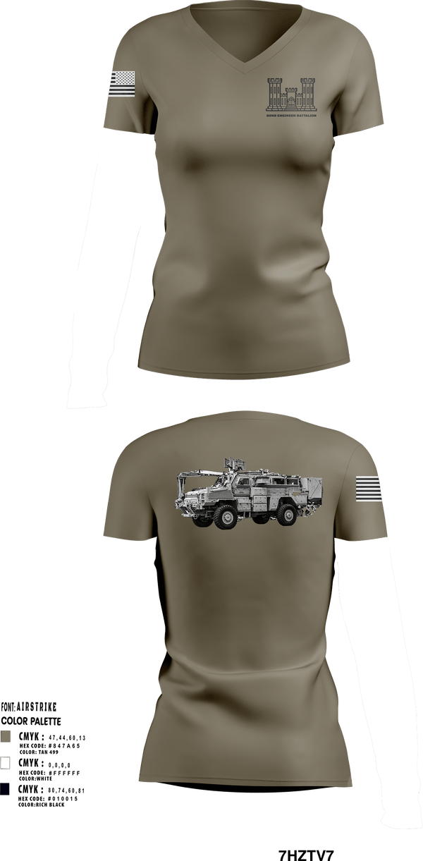 Women's Short Sleeve Vneck Shirt, 82nd Engineer Battalion, Army, Teamtime, Team time, sublimation, custom sports apparel, team uniforms, spirit wear, spiritwear, sports uniforms, custom shirts, team store, custom team store, fundraiser sports, apparel fundraiser