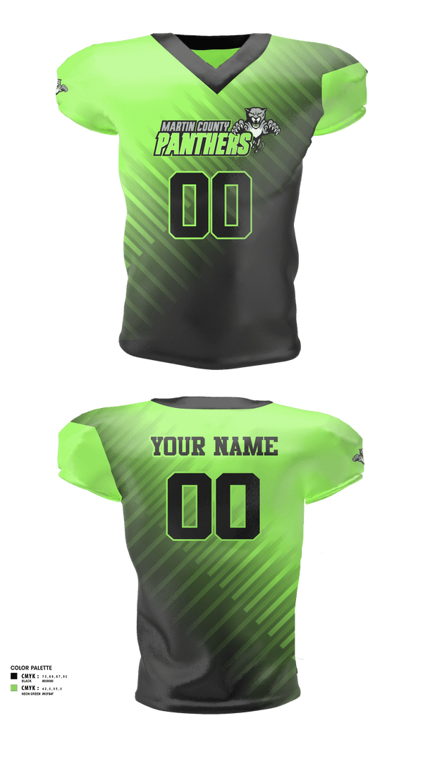 Football Jersey, Martin County Panthers Football And Cheer, Football, Teamtime, Team time, sublimation, custom sports apparel, team uniforms, spirit wear, spiritwear, sports uniforms, custom shirts, team store, custom team store, fundraiser sports, apparel fundraiser