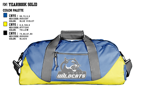 Duffle Bag, Wildcats, Cheer, Teamtime, Team time, sublimation, custom sports apparel, team uniforms, spirit wear, spiritwear, sports uniforms, custom shirts, team store, custom team store, fundraiser sports, apparel fundraiser