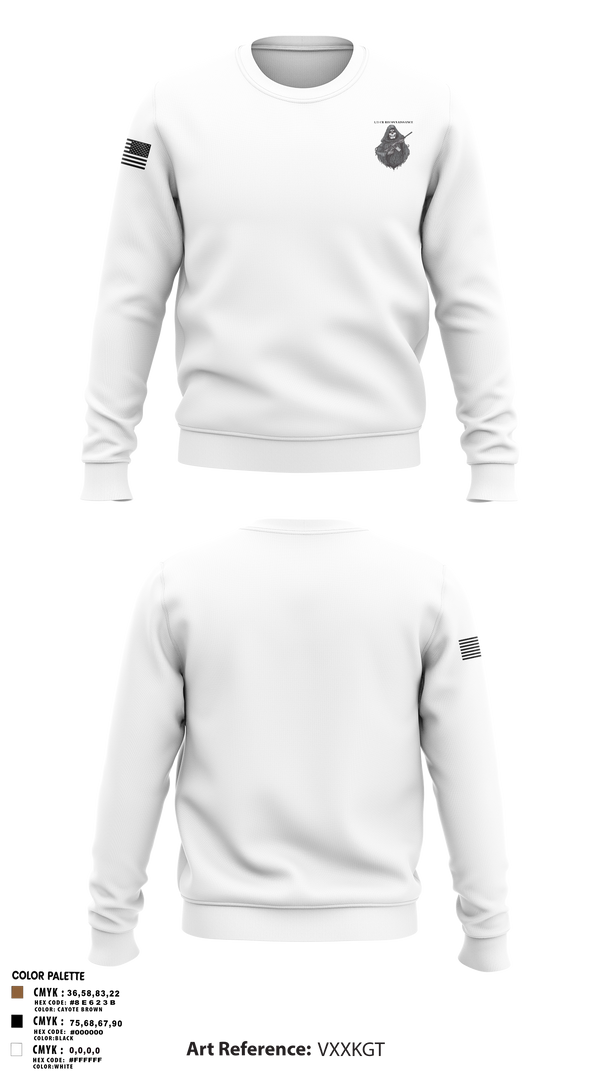 Crew Neck Sweatshirt, 1/3 CR Reconnaissance, , Teamtime, Team time, sublimation, custom sports apparel, team uniforms, spirit wear, spiritwear, sports uniforms, custom shirts, team store, custom team store, fundraiser sports, apparel fundraiser