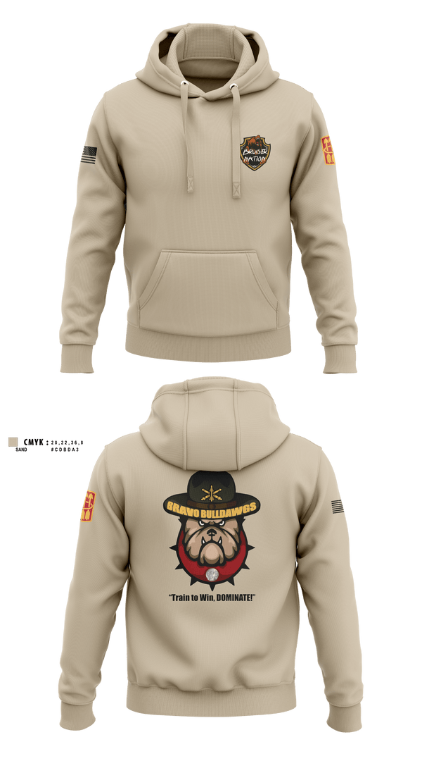 Hoodie, Bravo BulldawgsBravo BulldawgsB_3-6 ADARBulldawgs 3-6ADAR, Army, Teamtime, Team time, sublimation, custom sports apparel, team uniforms, spirit wear, spiritwear, sports uniforms, custom shirts, team store, custom team store, fundraiser sports, apparel fundraiser