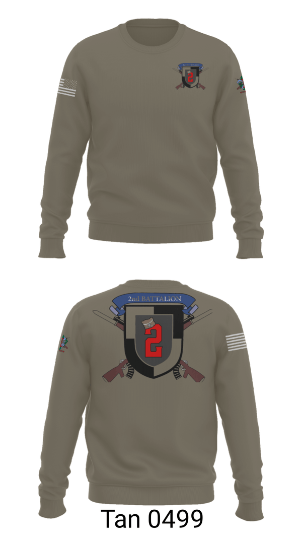 Crew Neck Sweatshirt, 2nd Battalion, Army, Teamtime, Team time, sublimation, custom sports apparel, team uniforms, spirit wear, spiritwear, sports uniforms, custom shirts, team store, custom team store, fundraiser sports, apparel fundraiser