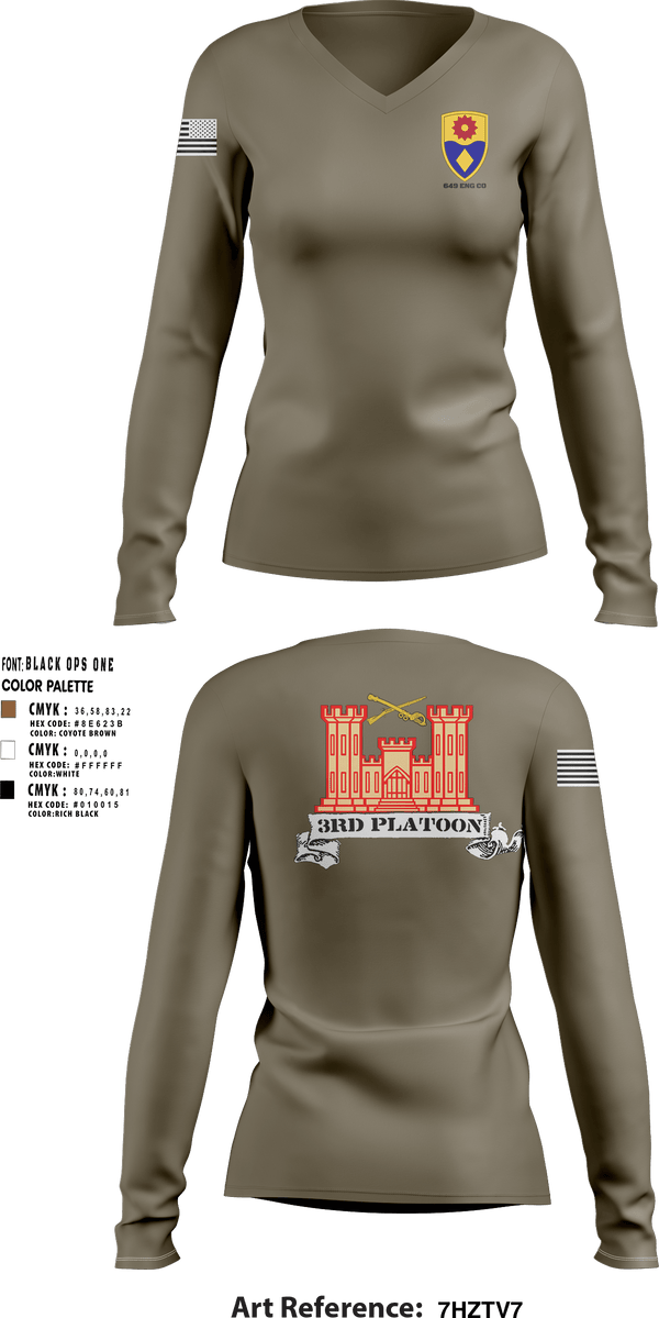 Women's Long Sleeve Vneck Shirt, 649 ENG CO649 ENG CO, , Teamtime, Team time, sublimation, custom sports apparel, team uniforms, spirit wear, spiritwear, sports uniforms, custom shirts, team store, custom team store, fundraiser sports, apparel fundraiser