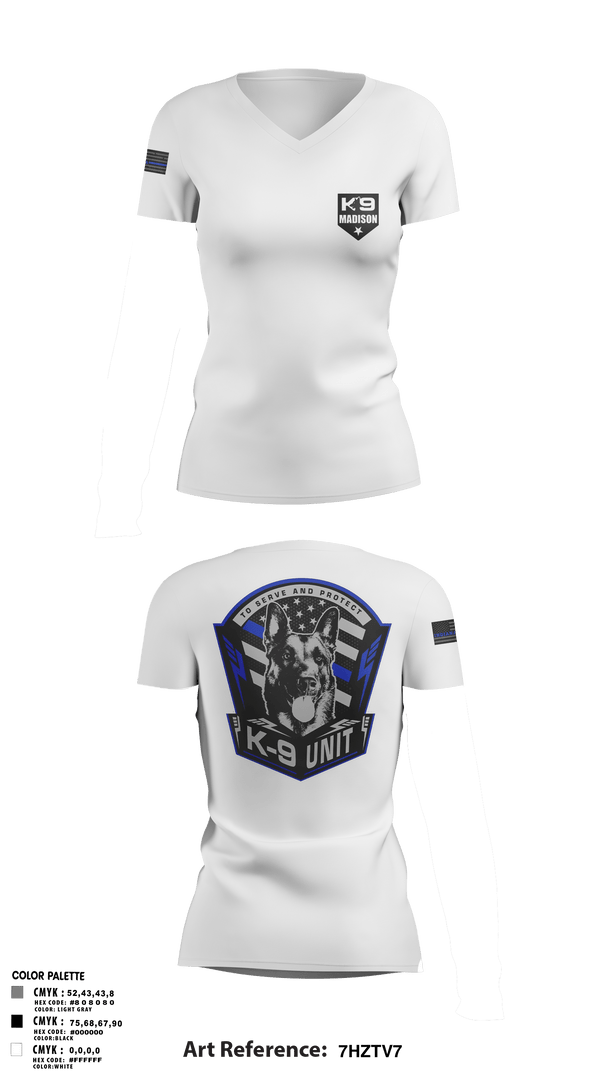 Women's Short Sleeve Vneck Shirt, K-9, , Teamtime, Team time, sublimation, custom sports apparel, team uniforms, spirit wear, spiritwear, sports uniforms, custom shirts, team store, custom team store, fundraiser sports, apparel fundraiser