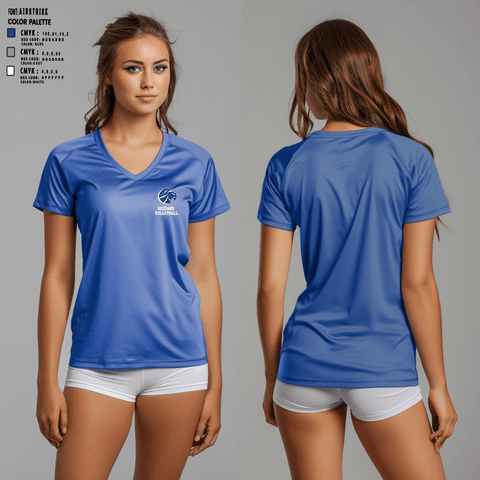 Women's Short Sleeve Vneck Shirt, Goddard High School Volleyball, Women's Volleyball, Teamtime, Team time, sublimation, custom sports apparel, team uniforms, spirit wear, spiritwear, sports uniforms, custom shirts, team store, custom team store, fundraiser sports, apparel fundraiser