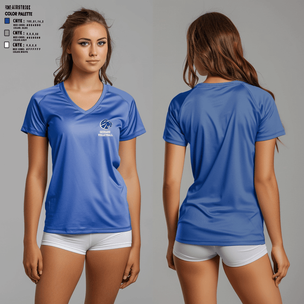 Women's Short Sleeve Vneck Shirt, Goddard High School Volleyball, Women's Volleyball, Teamtime, Team time, sublimation, custom sports apparel, team uniforms, spirit wear, spiritwear, sports uniforms, custom shirts, team store, custom team store, fundraiser sports, apparel fundraiser