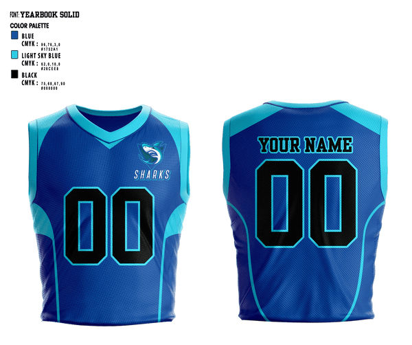 Mens Basketball Jersey, Sharks, Men's Basketball, Teamtime, Team time, sublimation, custom sports apparel, team uniforms, spirit wear, spiritwear, sports uniforms, custom shirts, team store, custom team store, fundraiser sports, apparel fundraiser