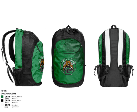 Gear Bag, Grizzlies, Women's Soccer, Teamtime, Team time, sublimation, custom sports apparel, team uniforms, spirit wear, spiritwear, sports uniforms, custom shirts, team store, custom team store, fundraiser sports, apparel fundraiser