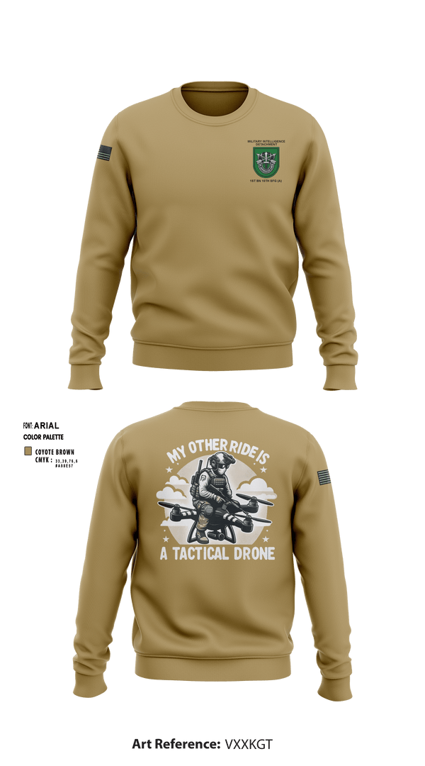 Crew Neck Sweatshirt, MID 1-10 SFG (A), Army, Teamtime, Team time, sublimation, custom sports apparel, team uniforms, spirit wear, spiritwear, sports uniforms, custom shirts, team store, custom team store, fundraiser sports, apparel fundraiser