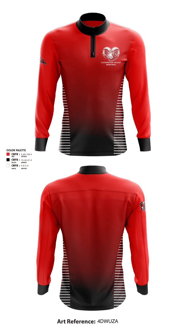Quarter Zip Jacket, Clearwater Valley High School Basketball, Men's Basketball, Teamtime, Team time, sublimation, custom sports apparel, team uniforms, spirit wear, spiritwear, sports uniforms, custom shirts, team store, custom team store, fundraiser sports, apparel fundraiser