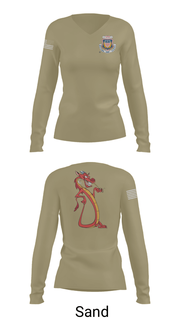 Women's Long Sleeve Vneck Shirt, , Army, Teamtime, Team time, sublimation, custom sports apparel, team uniforms, spirit wear, spiritwear, sports uniforms, custom shirts, team store, custom team store, fundraiser sports, apparel fundraiser