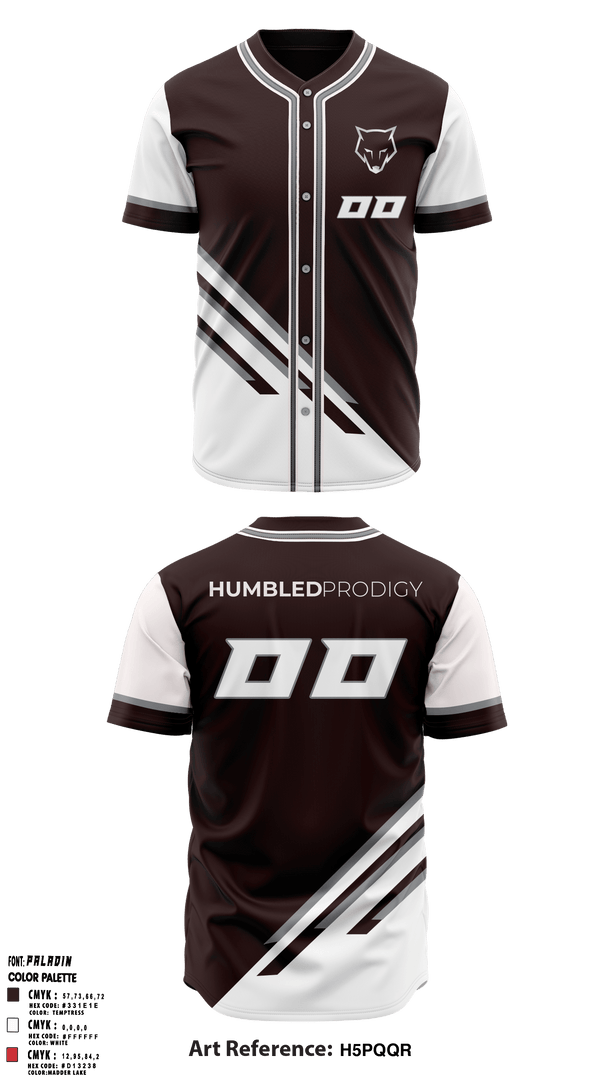 Full Button Baseball Jersey, Humbled prodigy, Baseball, Teamtime, Team time, sublimation, custom sports apparel, team uniforms, spirit wear, spiritwear, sports uniforms, custom shirts, team store, custom team store, fundraiser sports, apparel fundraiser