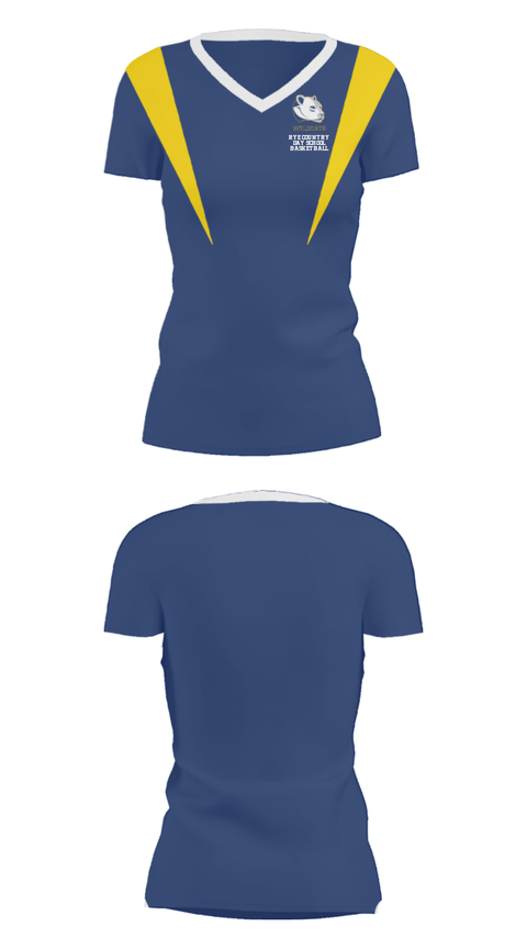 Women's Short Sleeve Vneck Shirt, Rye Country Day School Basketball, Men's Basketball, Teamtime, Team time, sublimation, custom sports apparel, team uniforms, spirit wear, spiritwear, sports uniforms, custom shirts, team store, custom team store, fundraiser sports, apparel fundraiser
