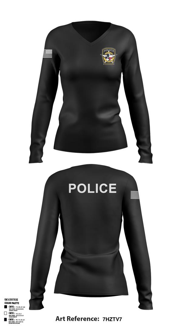 Women's Long Sleeve Vneck Shirt, , Police, Teamtime, Team time, sublimation, custom sports apparel, team uniforms, spirit wear, spiritwear, sports uniforms, custom shirts, team store, custom team store, fundraiser sports, apparel fundraiser
