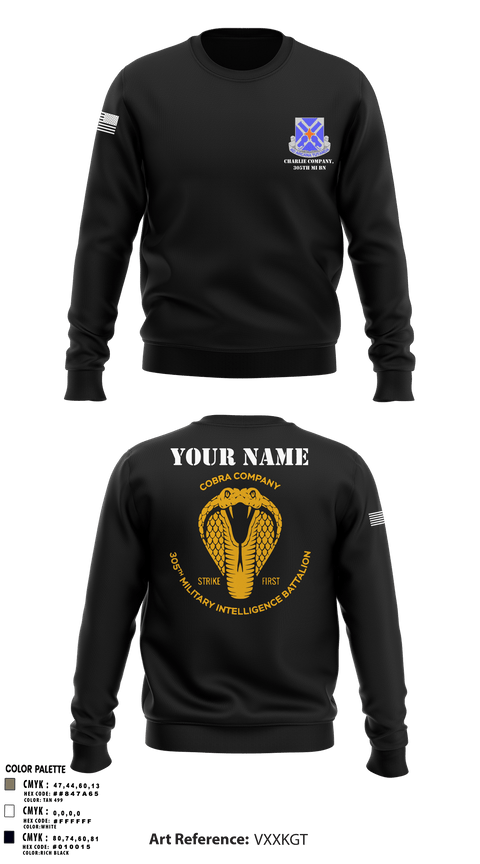 Crew Neck Sweatshirt, Charlie Company, 305th MI BN, , Teamtime, Team time, sublimation, custom sports apparel, team uniforms, spirit wear, spiritwear, sports uniforms, custom shirts, team store, custom team store, fundraiser sports, apparel fundraiser
