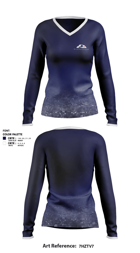 Women's Long Sleeve Vneck Shirt, Rivertree Academy, Spirit Store, Teamtime, Team time, sublimation, custom sports apparel, team uniforms, spirit wear, spiritwear, sports uniforms, custom shirts, team store, custom team store, fundraiser sports, apparel fundraiser