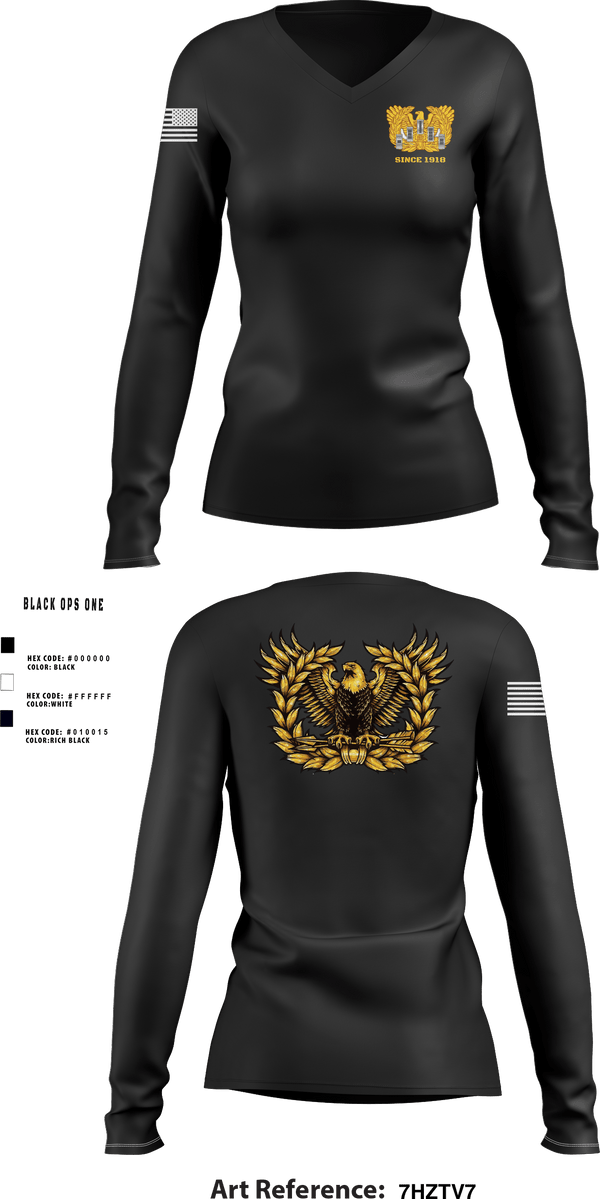 Women's Long Sleeve Vneck Shirt, U11Warrant Officers, Army, Teamtime, Team time, sublimation, custom sports apparel, team uniforms, spirit wear, spiritwear, sports uniforms, custom shirts, team store, custom team store, fundraiser sports, apparel fundraiser