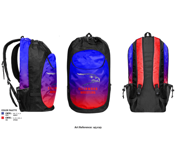 Gear Bag, Ellinwood Middle School Wrestling, Wrestling, Teamtime, Team time, sublimation, custom sports apparel, team uniforms, spirit wear, spiritwear, sports uniforms, custom shirts, team store, custom team store, fundraiser sports, apparel fundraiser