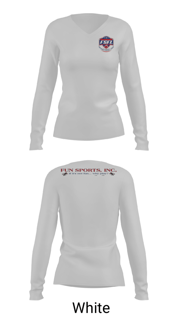 Women's Long Sleeve Vneck Shirt, Fun Sports, Football, Teamtime, Team time, sublimation, custom sports apparel, team uniforms, spirit wear, spiritwear, sports uniforms, custom shirts, team store, custom team store, fundraiser sports, apparel fundraiser