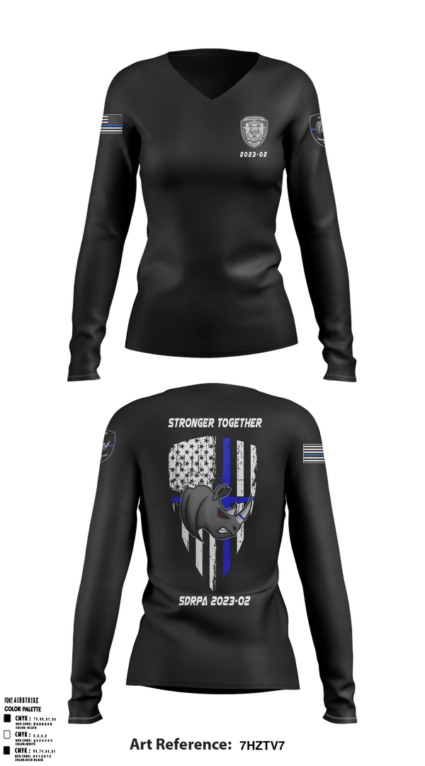 Women's Long Sleeve Vneck Shirt, SDRPA, Police, Teamtime, Team time, sublimation, custom sports apparel, team uniforms, spirit wear, spiritwear, sports uniforms, custom shirts, team store, custom team store, fundraiser sports, apparel fundraiser