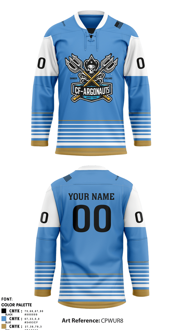 Hockey Jersey, CF-ARGONAUTS, Ice Hockey, Teamtime, Team time, sublimation, custom sports apparel, team uniforms, spirit wear, spiritwear, sports uniforms, custom shirts, team store, custom team store, fundraiser sports, apparel fundraiser