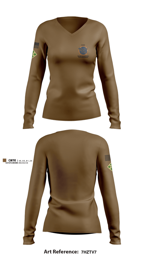 Women's Long Sleeve Vneck Shirt, , Army, Teamtime, Team time, sublimation, custom sports apparel, team uniforms, spirit wear, spiritwear, sports uniforms, custom shirts, team store, custom team store, fundraiser sports, apparel fundraiser