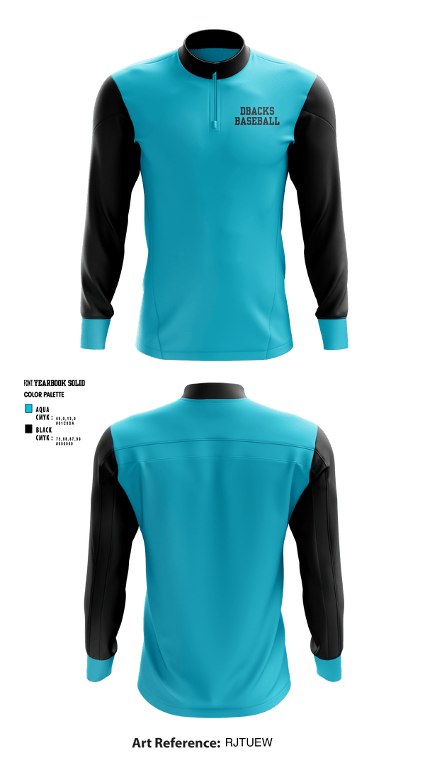 Quarter Zip Jacket, Dbacks, Baseball, Teamtime, Team time, sublimation, custom sports apparel, team uniforms, spirit wear, spiritwear, sports uniforms, custom shirts, team store, custom team store, fundraiser sports, apparel fundraiser