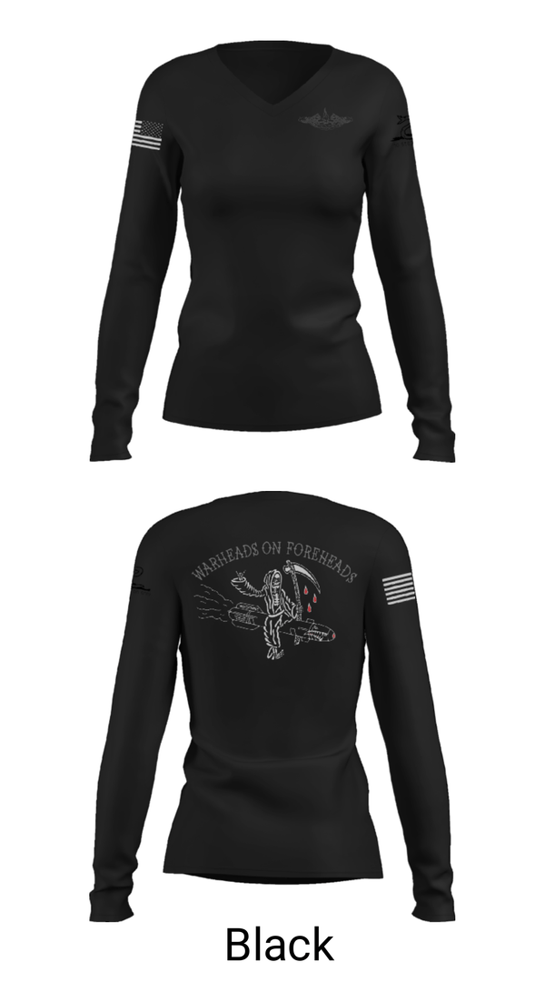 Women's Long Sleeve Vneck Shirt, , Navy, Teamtime, Team time, sublimation, custom sports apparel, team uniforms, spirit wear, spiritwear, sports uniforms, custom shirts, team store, custom team store, fundraiser sports, apparel fundraiser