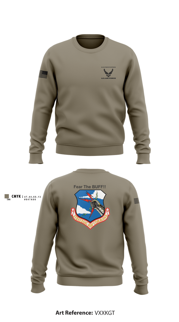Crew Neck Sweatshirt, 11th Bomb Sqadron, Air Force, Teamtime, Team time, sublimation, custom sports apparel, team uniforms, spirit wear, spiritwear, sports uniforms, custom shirts, team store, custom team store, fundraiser sports, apparel fundraiser