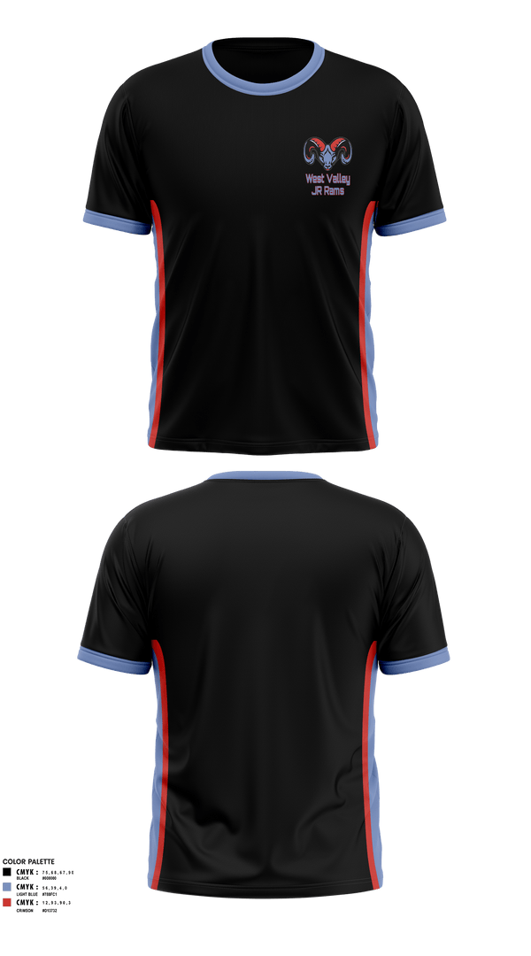 Short Sleeve Performance Shirt, West Valley JR Rams, Football, Teamtime, Team time, sublimation, custom sports apparel, team uniforms, spirit wear, spiritwear, sports uniforms, custom shirts, team store, custom team store, fundraiser sports, apparel fundraiser