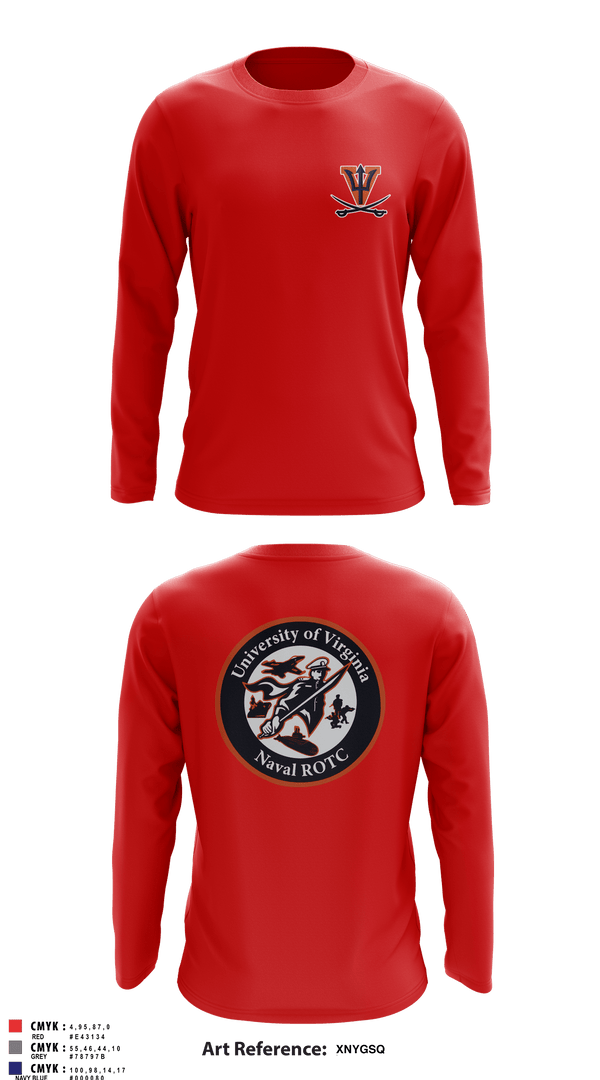 Long Sleeve Performance Shirt, University of Virginia NROTC, Navy, Teamtime, Team time, sublimation, custom sports apparel, team uniforms, spirit wear, spiritwear, sports uniforms, custom shirts, team store, custom team store, fundraiser sports, apparel fundraiser