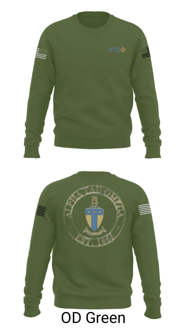 Crew Neck Sweatshirt, , Army, Teamtime, Team time, sublimation, custom sports apparel, team uniforms, spirit wear, spiritwear, sports uniforms, custom shirts, team store, custom team store, fundraiser sports, apparel fundraiser