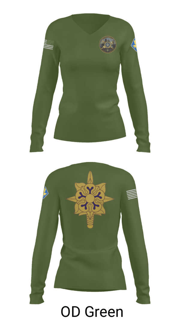 Women's Long Sleeve Vneck Shirt, , Army, Teamtime, Team time, sublimation, custom sports apparel, team uniforms, spirit wear, spiritwear, sports uniforms, custom shirts, team store, custom team store, fundraiser sports, apparel fundraiser