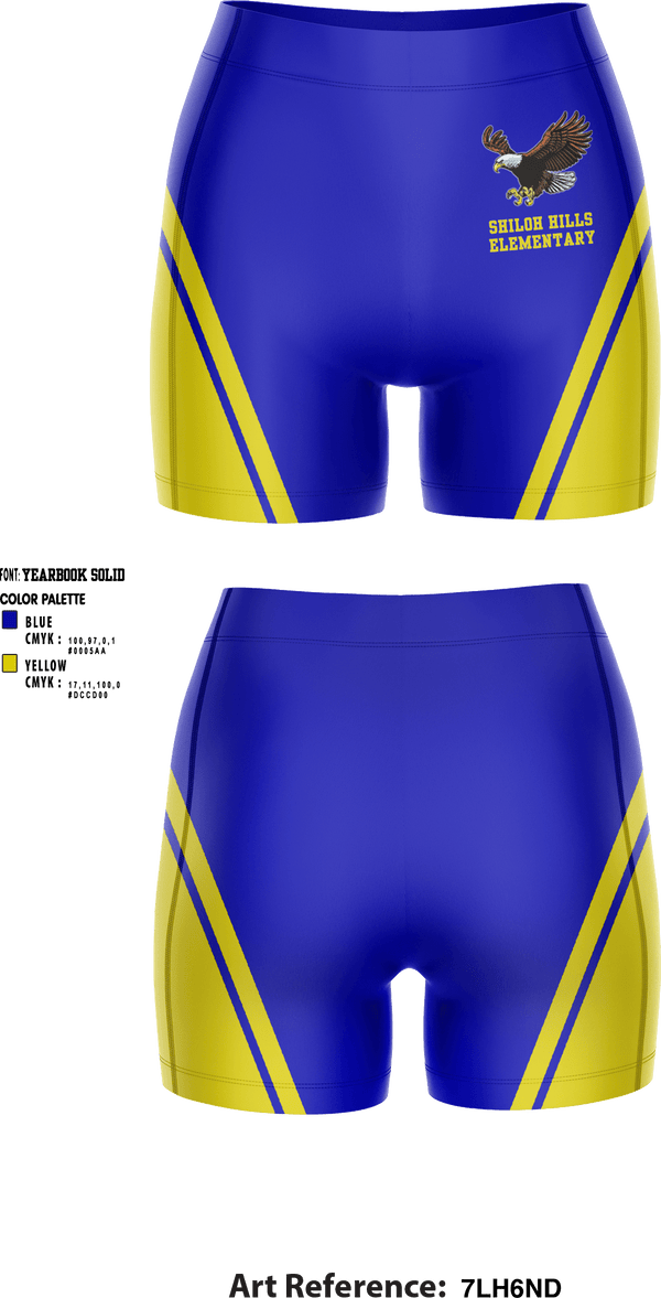 Women's Compression Shorts, Shiloh Hills Elementary, Spirit Store, Teamtime, Team time, sublimation, custom sports apparel, team uniforms, spirit wear, spiritwear, sports uniforms, custom shirts, team store, custom team store, fundraiser sports, apparel fundraiser