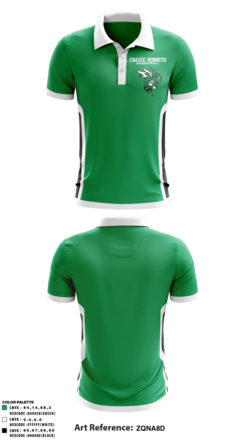 Short Sleeve Performance Polo, Frazee Hornets, Men's Basketball, Teamtime, Team time, sublimation, custom sports apparel, team uniforms, spirit wear, spiritwear, sports uniforms, custom shirts, team store, custom team store, fundraiser sports, apparel fundraiser
