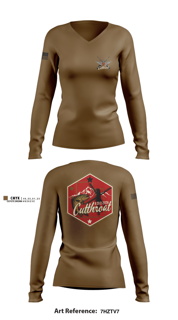 Women's Long Sleeve Vneck Shirt, , Army, Teamtime, Team time, sublimation, custom sports apparel, team uniforms, spirit wear, spiritwear, sports uniforms, custom shirts, team store, custom team store, fundraiser sports, apparel fundraiser