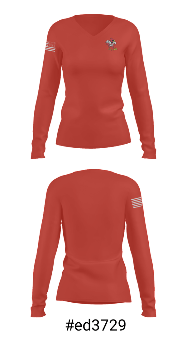 Women's Long Sleeve Vneck Shirt, East Surry High School Basketball, Men's Basketball, Teamtime, Team time, sublimation, custom sports apparel, team uniforms, spirit wear, spiritwear, sports uniforms, custom shirts, team store, custom team store, fundraiser sports, apparel fundraiser