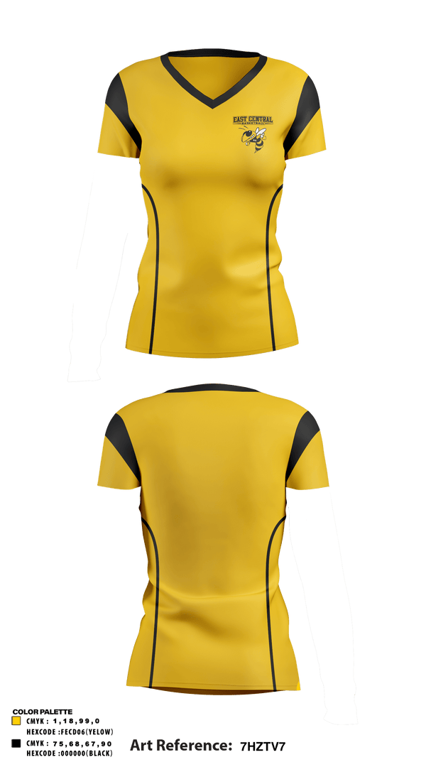 Women's Short Sleeve Vneck Shirt, East Central High School Basketball, Women's Basketball, Teamtime, Team time, sublimation, custom sports apparel, team uniforms, spirit wear, spiritwear, sports uniforms, custom shirts, team store, custom team store, fundraiser sports, apparel fundraiser