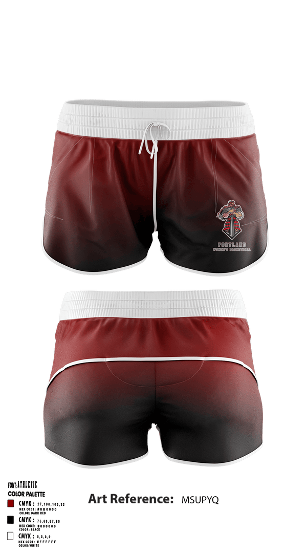 Women's Shorts, Portland High School Basketball, Women's Basketball, Teamtime, Team time, sublimation, custom sports apparel, team uniforms, spirit wear, spiritwear, sports uniforms, custom shirts, team store, custom team store, fundraiser sports, apparel fundraiser