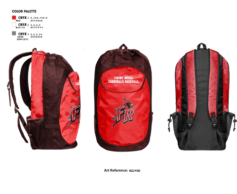 Gear Bag, Front Royal Cardinals Baseball, Baseball, Teamtime, Team time, sublimation, custom sports apparel, team uniforms, spirit wear, spiritwear, sports uniforms, custom shirts, team store, custom team store, fundraiser sports, apparel fundraiser