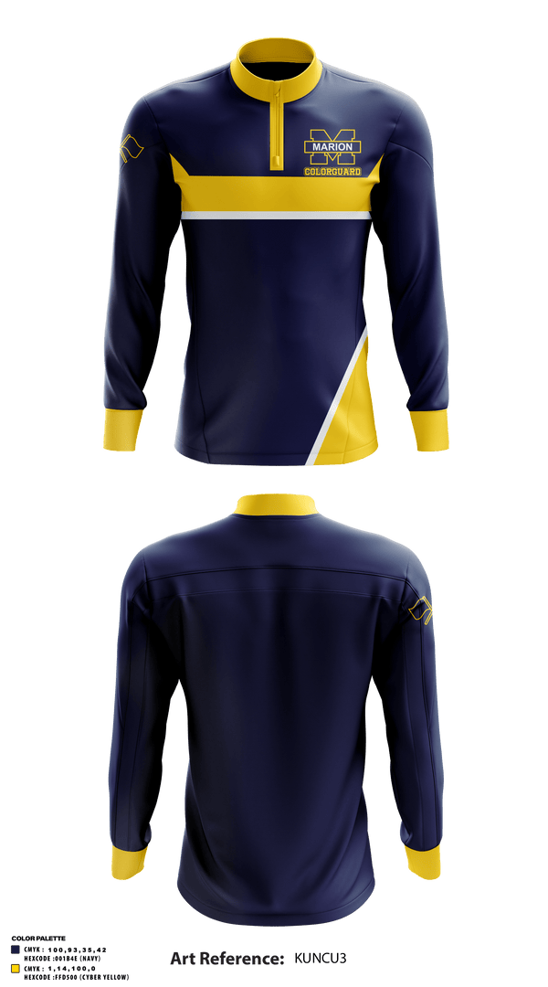 Quarter Zip Jacket, Marion High School Drill, Spirit Store, Teamtime, Team time, sublimation, custom sports apparel, team uniforms, spirit wear, spiritwear, sports uniforms, custom shirts, team store, custom team store, fundraiser sports, apparel fundraiser