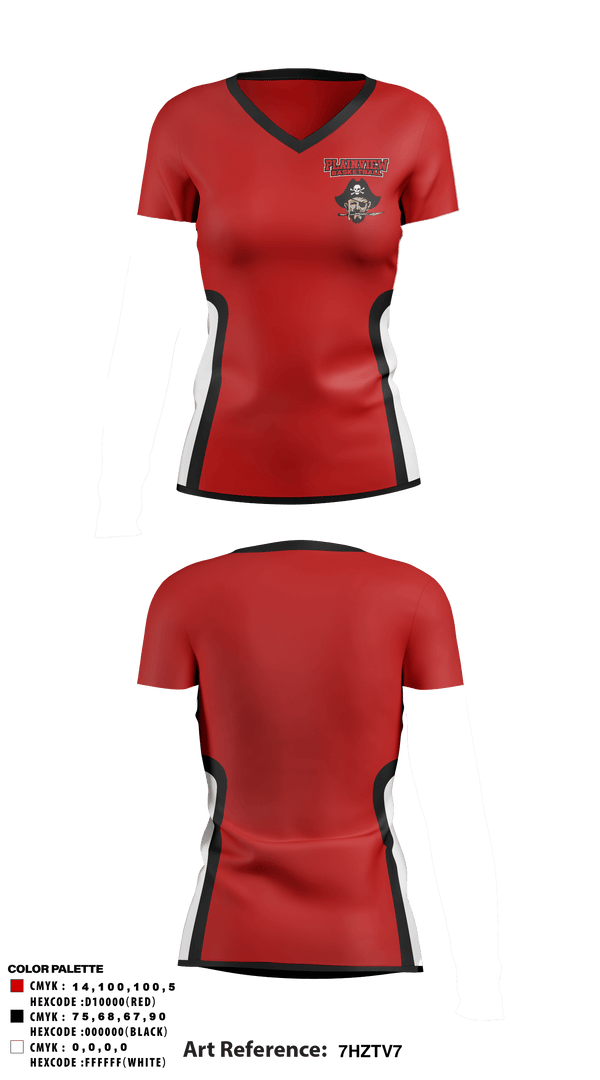 Women's Short Sleeve Vneck Shirt, Plainview High School Basketball, Women's Basketball, Teamtime, Team time, sublimation, custom sports apparel, team uniforms, spirit wear, spiritwear, sports uniforms, custom shirts, team store, custom team store, fundraiser sports, apparel fundraiser