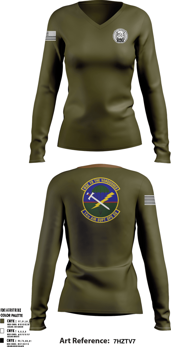 Women's Long Sleeve Vneck Shirt, , Air Force, Teamtime, Team time, sublimation, custom sports apparel, team uniforms, spirit wear, spiritwear, sports uniforms, custom shirts, team store, custom team store, fundraiser sports, apparel fundraiser