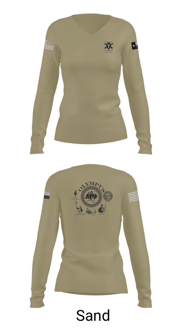 Women's Long Sleeve Vneck Shirt, 3-133 FA, Army, Teamtime, Team time, sublimation, custom sports apparel, team uniforms, spirit wear, spiritwear, sports uniforms, custom shirts, team store, custom team store, fundraiser sports, apparel fundraiser