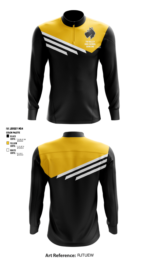 Quarter Zip Jacket, Tri-Valley High School Bowling, Bowling, Teamtime, Team time, sublimation, custom sports apparel, team uniforms, spirit wear, spiritwear, sports uniforms, custom shirts, team store, custom team store, fundraiser sports, apparel fundraiser