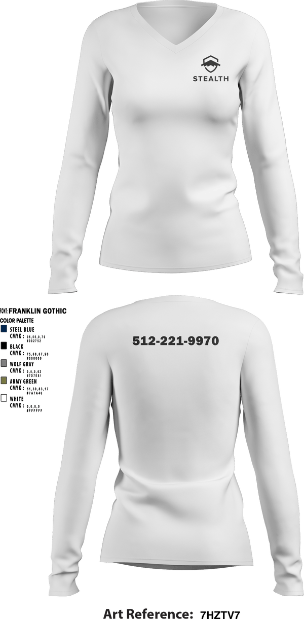 Women's Long Sleeve Vneck Shirt, Stealth customs, , Teamtime, Team time, sublimation, custom sports apparel, team uniforms, spirit wear, spiritwear, sports uniforms, custom shirts, team store, custom team store, fundraiser sports, apparel fundraiser