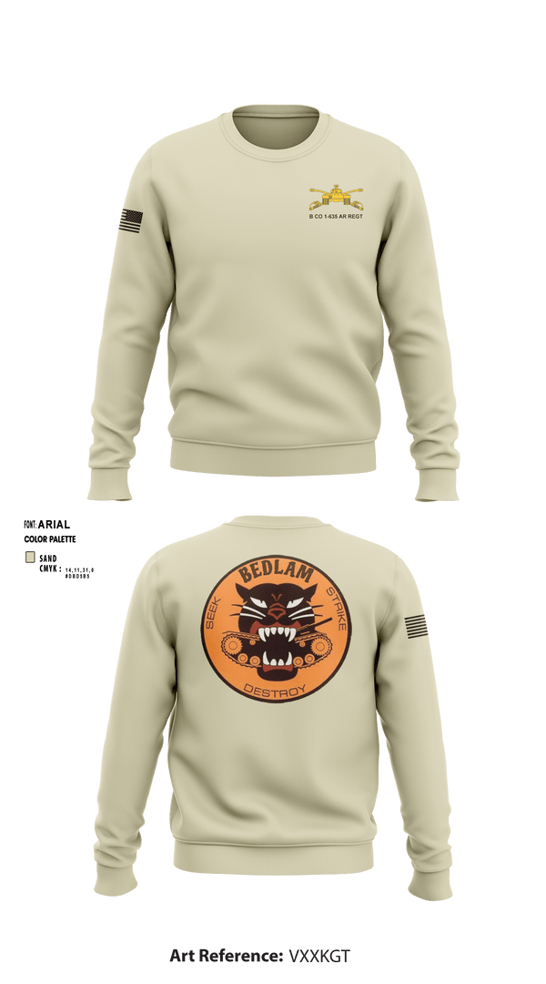 Crew Neck Sweatshirt, HHC 1-635TH AR, National Guard, Teamtime, Team time, sublimation, custom sports apparel, team uniforms, spirit wear, spiritwear, sports uniforms, custom shirts, team store, custom team store, fundraiser sports, apparel fundraiser
