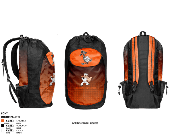 Gear Bag, Sarasota High Volleyball, Women's Volleyball, Teamtime, Team time, sublimation, custom sports apparel, team uniforms, spirit wear, spiritwear, sports uniforms, custom shirts, team store, custom team store, fundraiser sports, apparel fundraiser